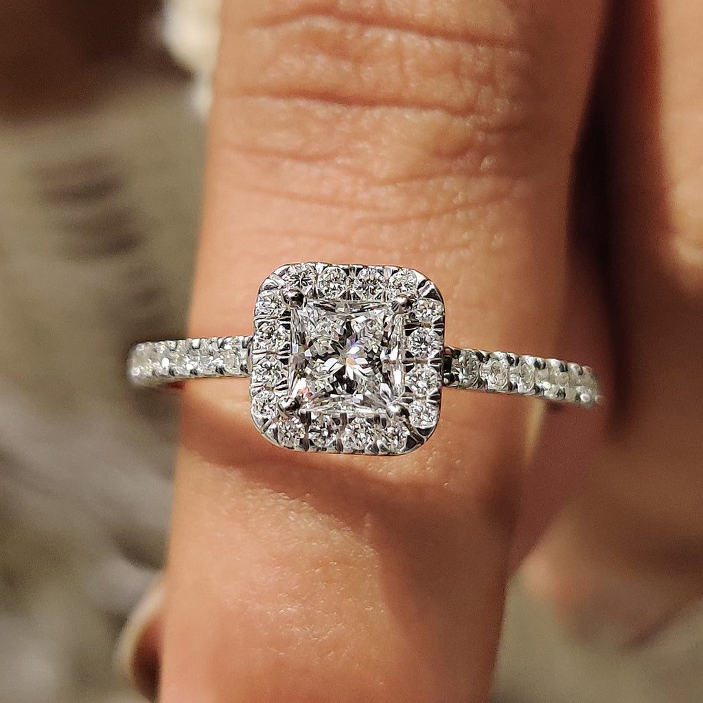 Princess Cut Halo Ring