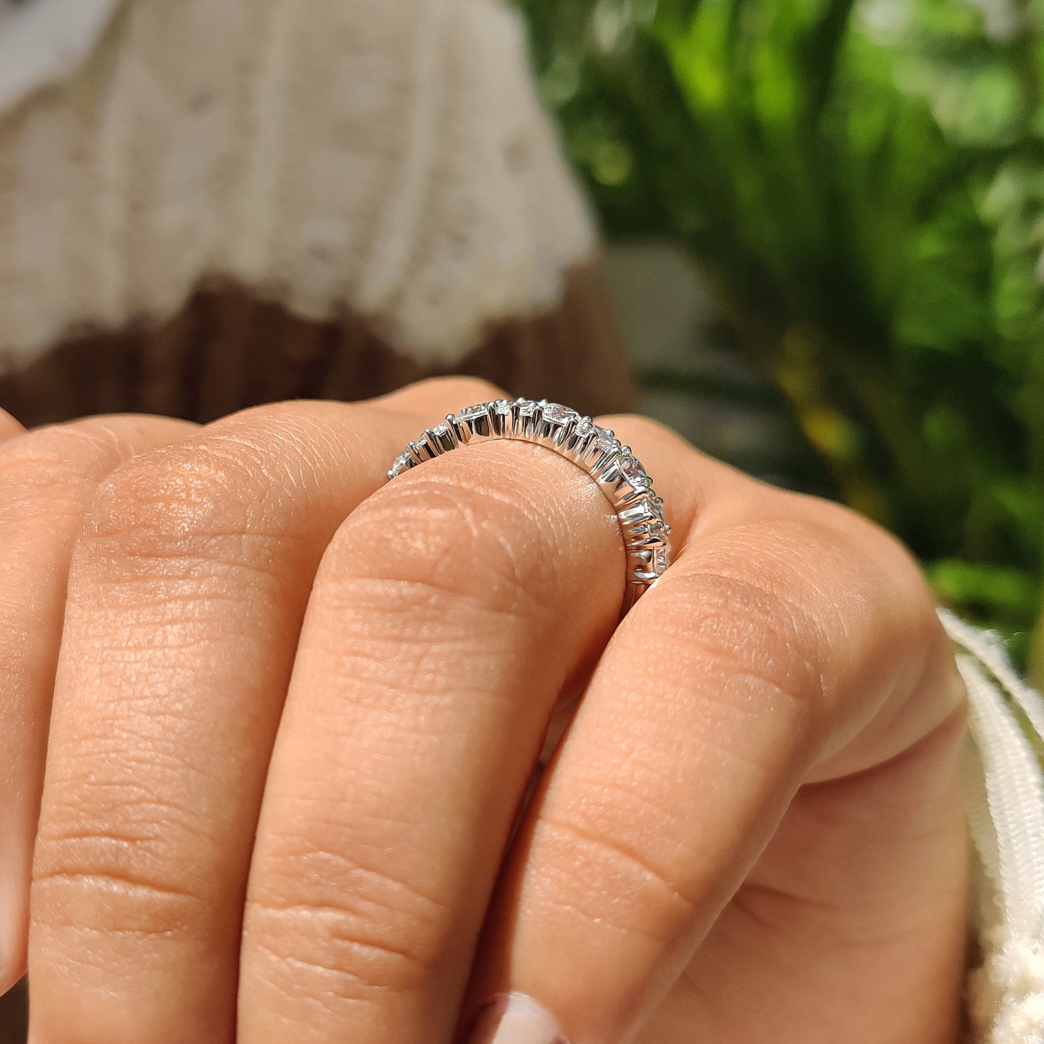 Baguette And Round Diamond Wedding Band