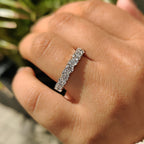 Baguette And Round Diamond Wedding Band