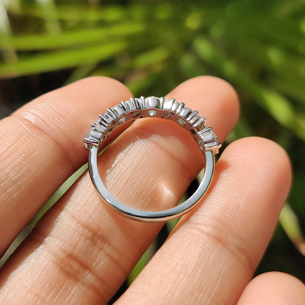 Baguette And Round Diamond Wedding Band