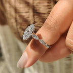 Oval Vintage Diamond Ring With Milgrain Style