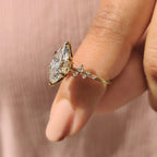 Marquise Cluster Ring With Blue Topaz Hidden Accent