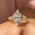 Marquise Cluster Ring With Blue Topaz Hidden Accent