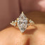Marquise Cluster Ring With Blue Topaz Hidden Accent