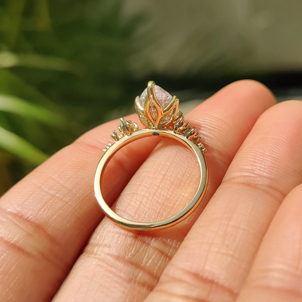 Marquise Cluster Ring With Blue Topaz Hidden Accent