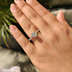 Hidden Halo Oval Pave Engagement Ring