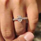 Hidden Halo Oval Pave Engagement Ring