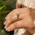 Pear Diamond Engagement Ring With Tapered Shank Setting
