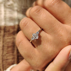 Pear Diamond Engagement Ring With Tapered Shank Setting