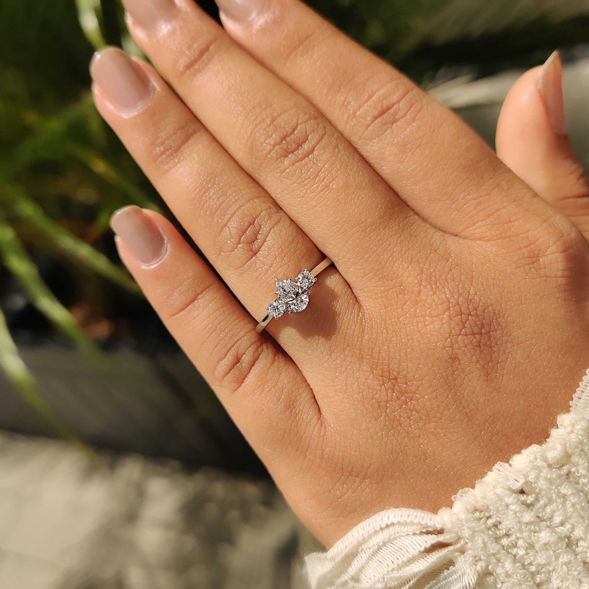 Pear Diamond Engagement Ring With Tapered Shank Setting Secondary image