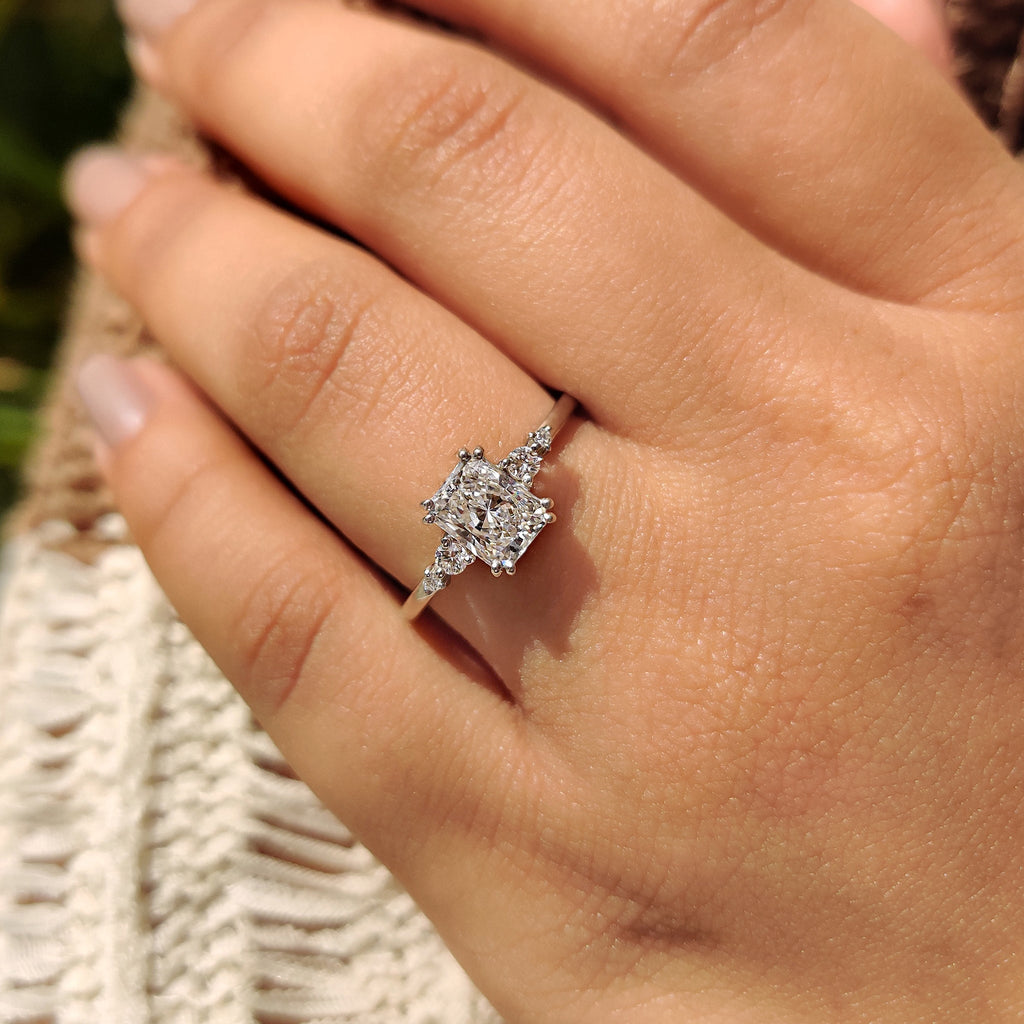 5 Stone Radiant Cut Engagement Ring