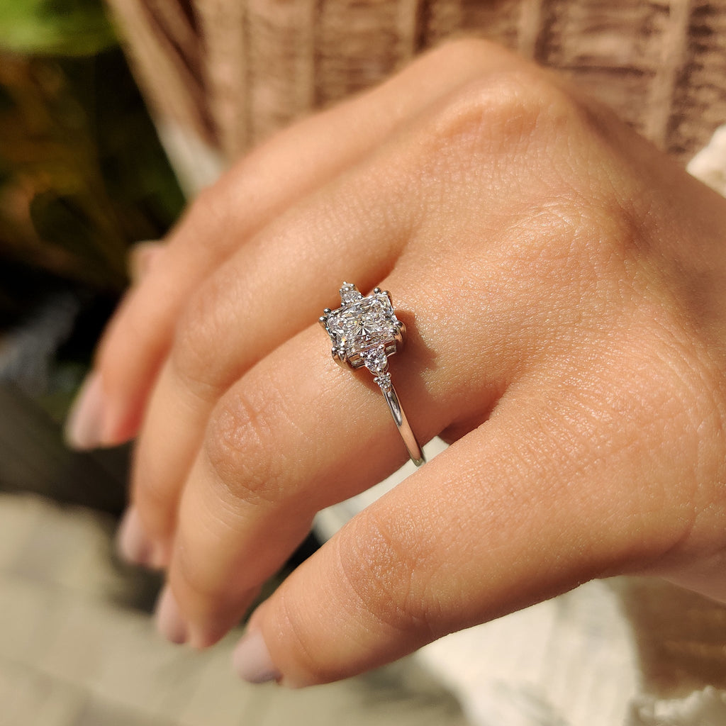 5 Stone Radiant Cut Engagement Ring