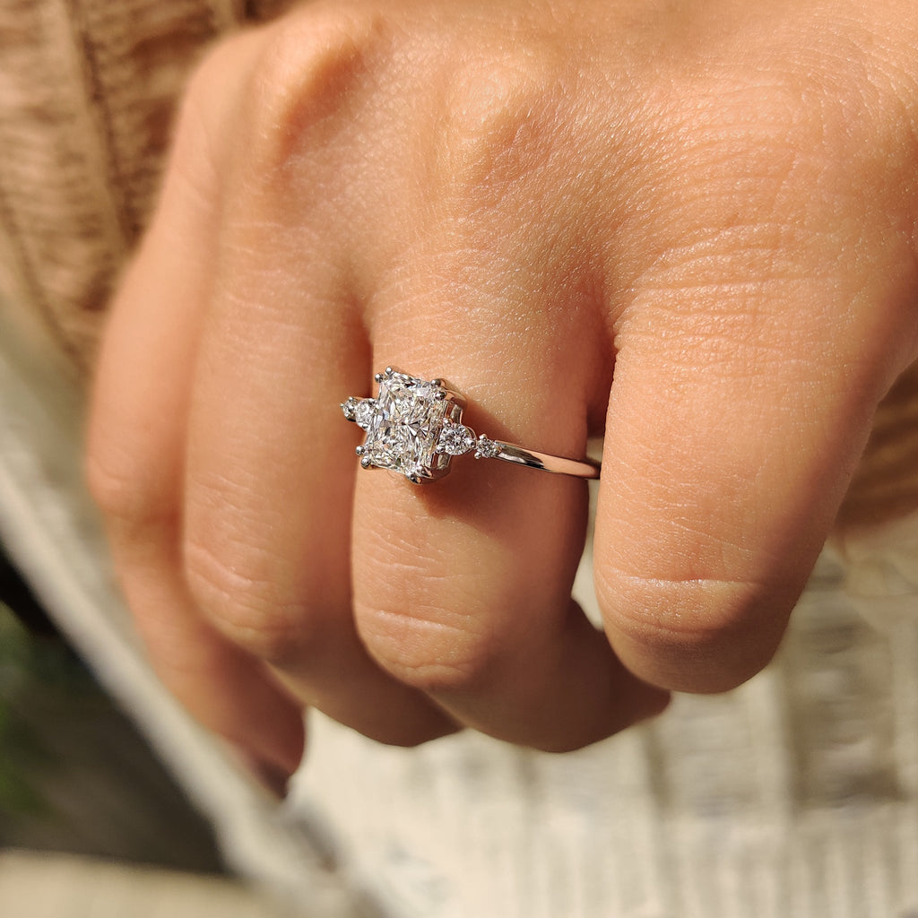 5 Stone Radiant Cut Engagement Ring
