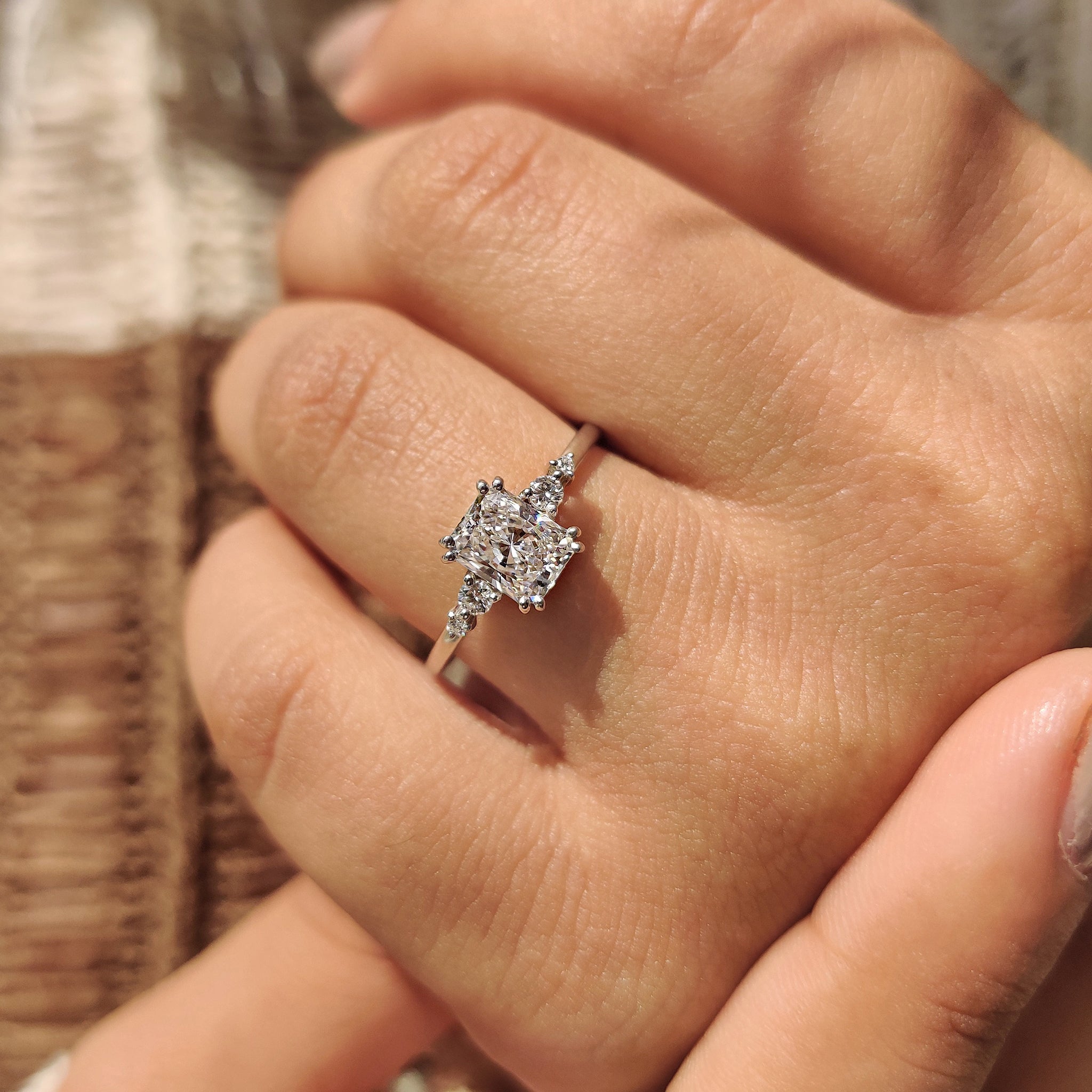 5 Stone Radiant Cut Engagement Ring
