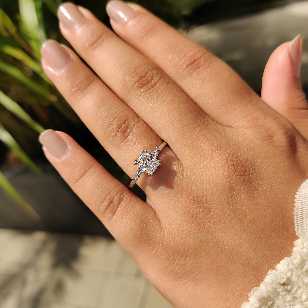 5 Stone Radiant Cut Engagement Ring