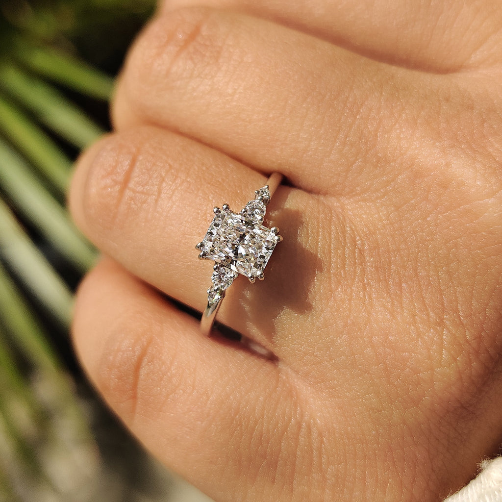 5 Stone Radiant Cut Engagement Ring