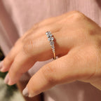 Oval Diamond Wedding Band In Half Eternity Setting