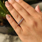 Oval Diamond Wedding Band In Half Eternity Setting