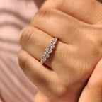 Oval Diamond Wedding Band In Half Eternity Setting