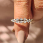 Oval Diamond Wedding Band In Half Eternity Setting
