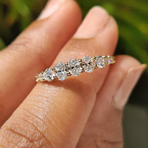 Oval Diamond Wedding Band In Half Eternity Setting