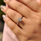 Oval Diamond Engagement Ring with Hidden Halo