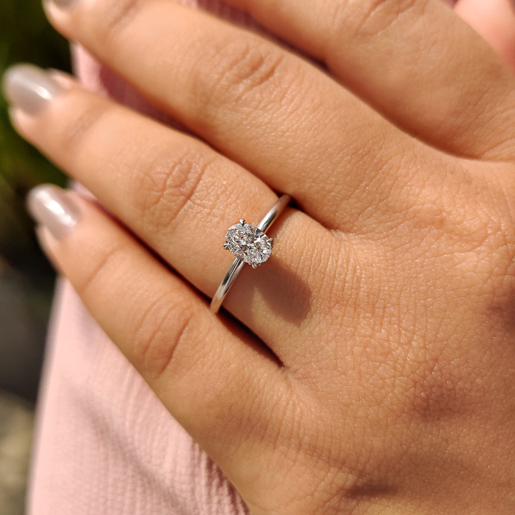 Oval Hidden Halo Engagement Ring