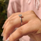 Oval Diamond Engagement Ring with Hidden Halo