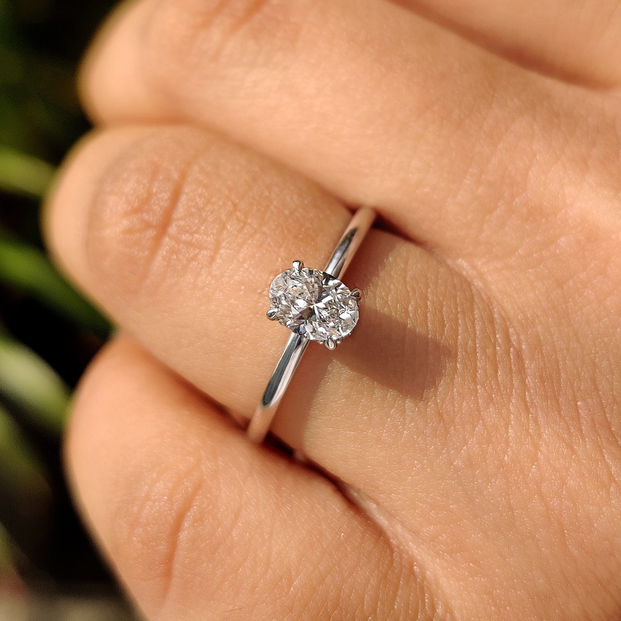 Oval Hidden Halo Engagement Ring - Yellow Gold Main image