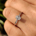 Oval Hidden Halo Engagement Ring - Yellow Gold