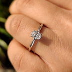Oval Hidden Halo Engagement Ring - Yellow Gold