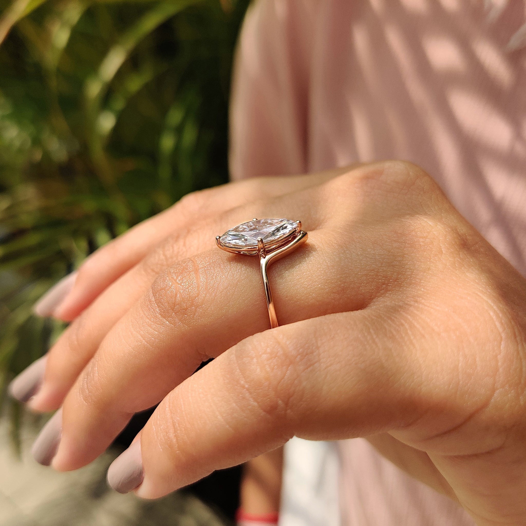 Solitaire Marquise Cut Engagement Ring