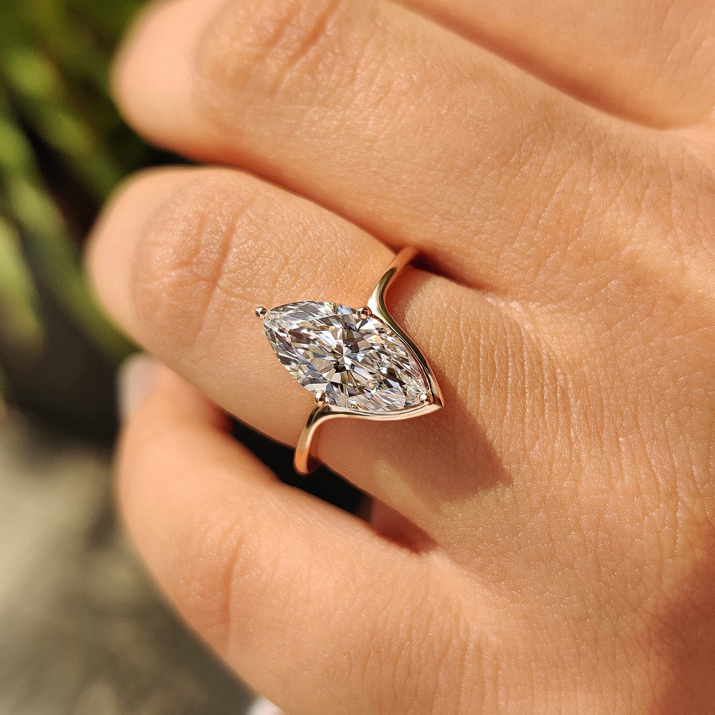 Solitaire Marquise Cut Engagement Ring