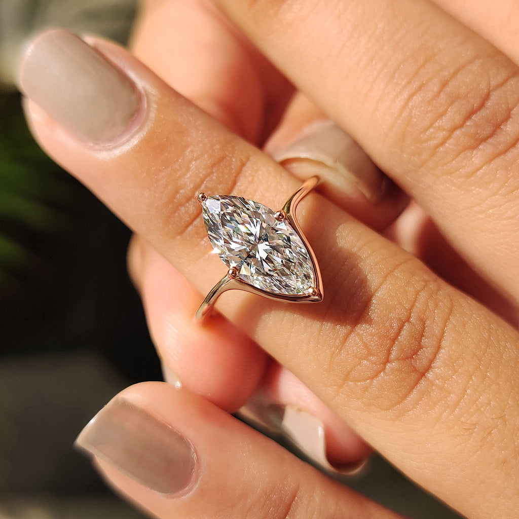 Solitaire Marquise Cut Engagement Ring
