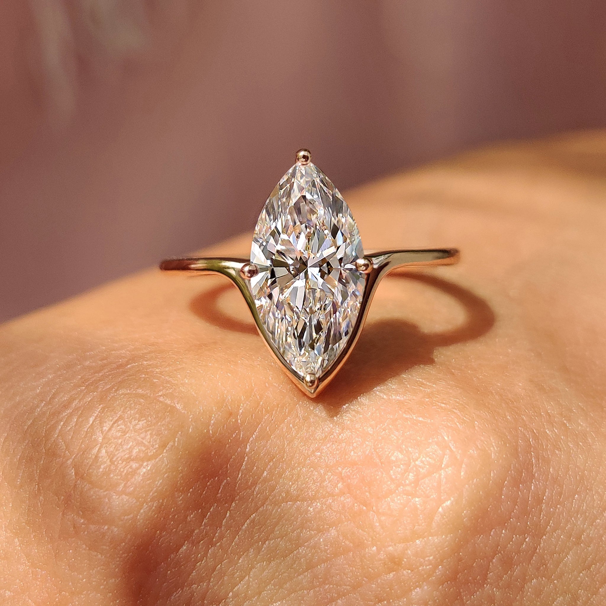 Solitaire Marquise Cut Engagement Ring Secondary image