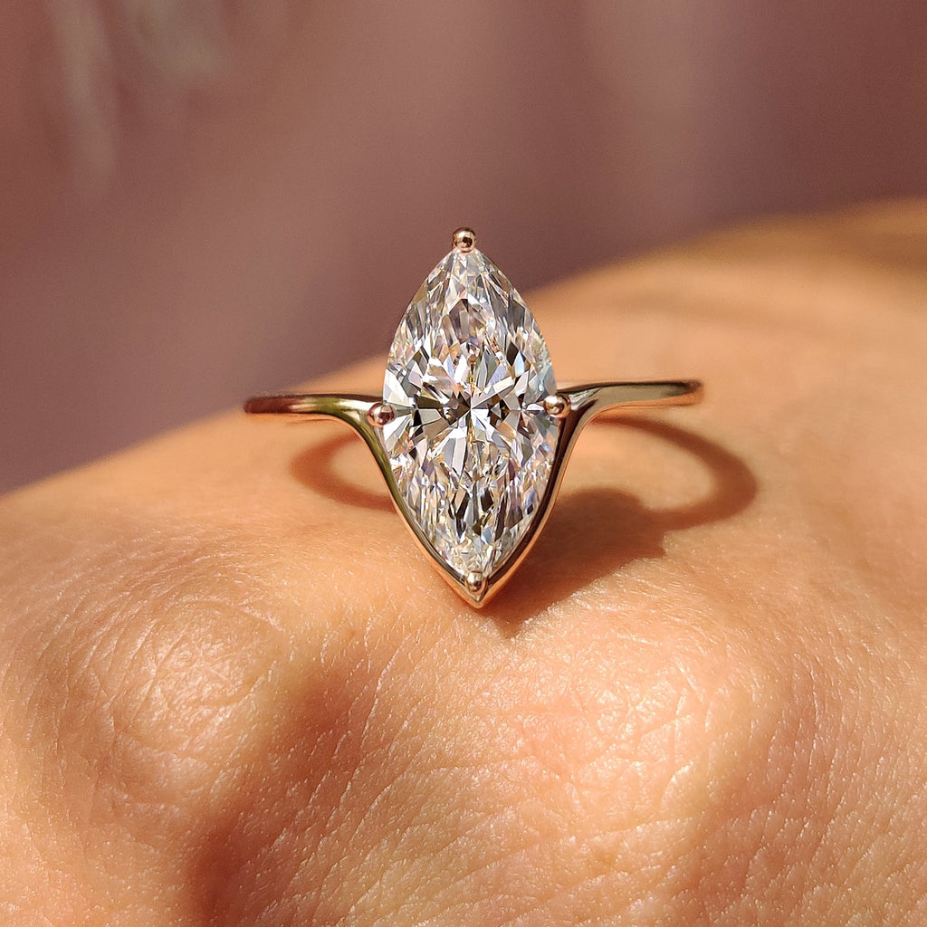Solitaire Marquise Cut Engagement Ring