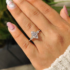 Marquise Cut Engagement Ring With Tapered Shank Band