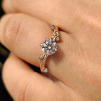 Nature Inspired Round Diamond Engagement Ring