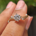 Nature Inspired Round Diamond Engagement Ring