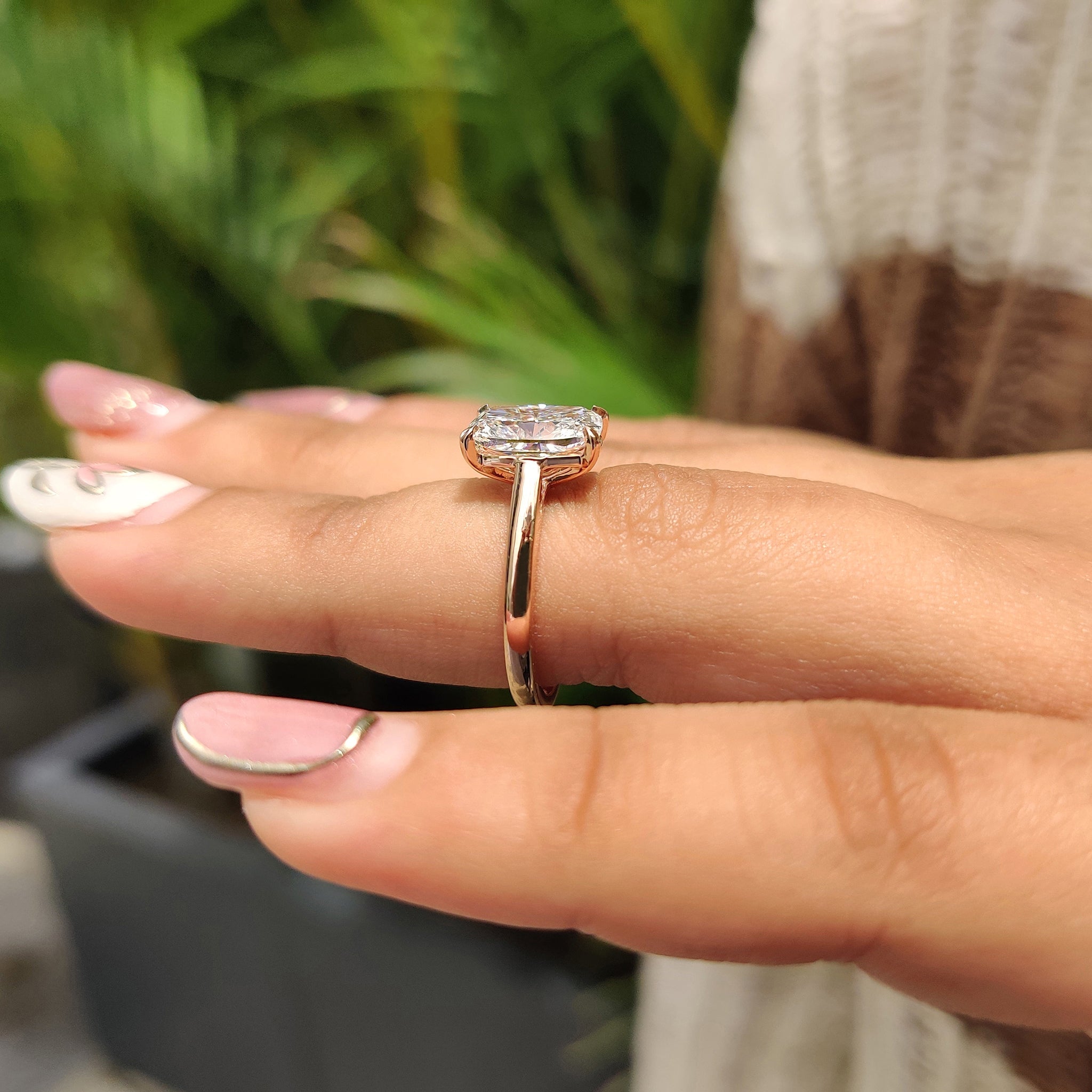 Yellow Gold Elongated Cushion Cut Ring