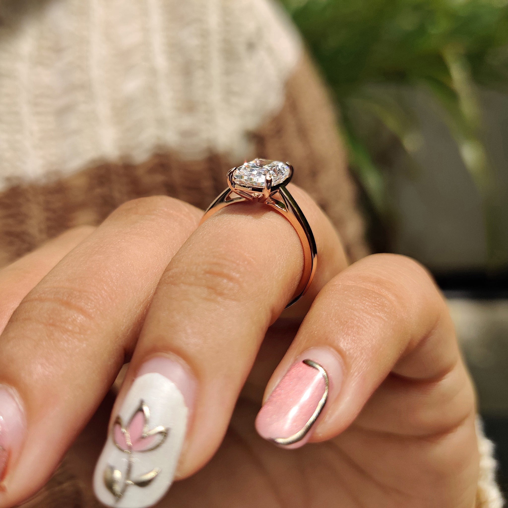 Yellow Gold Elongated Cushion Cut Ring