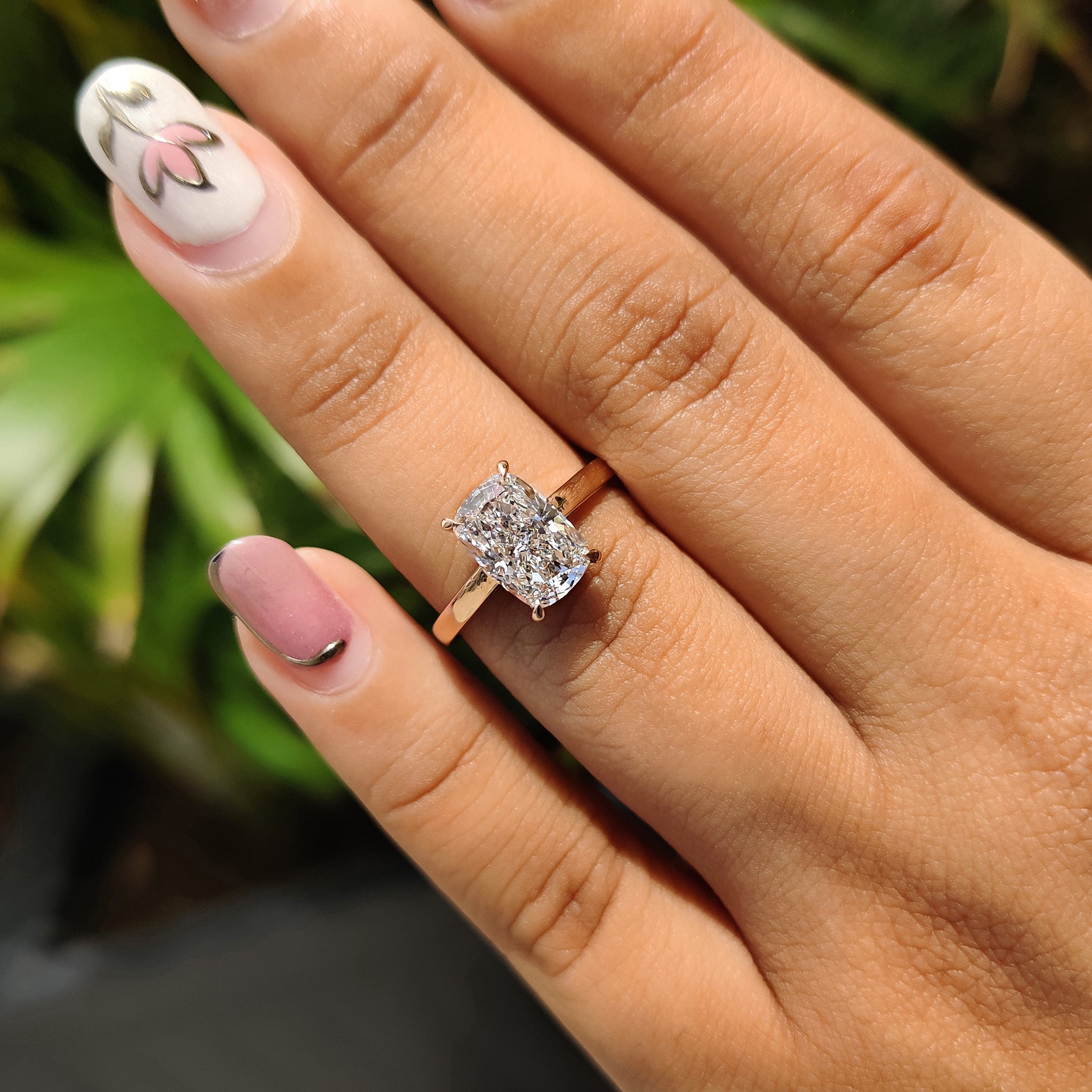 Yellow Gold Elongated Cushion Cut Ring