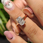 Cushion Cut Solitaire Diamond Ring With Cathedral Setting