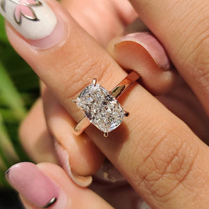 Yellow Gold Elongated Cushion Cut Ring