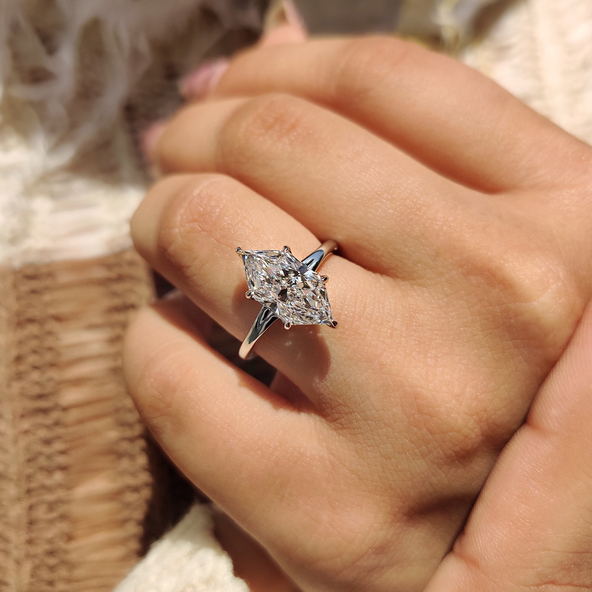 Dutch Marquise Engagement Ring In Solitaire Style