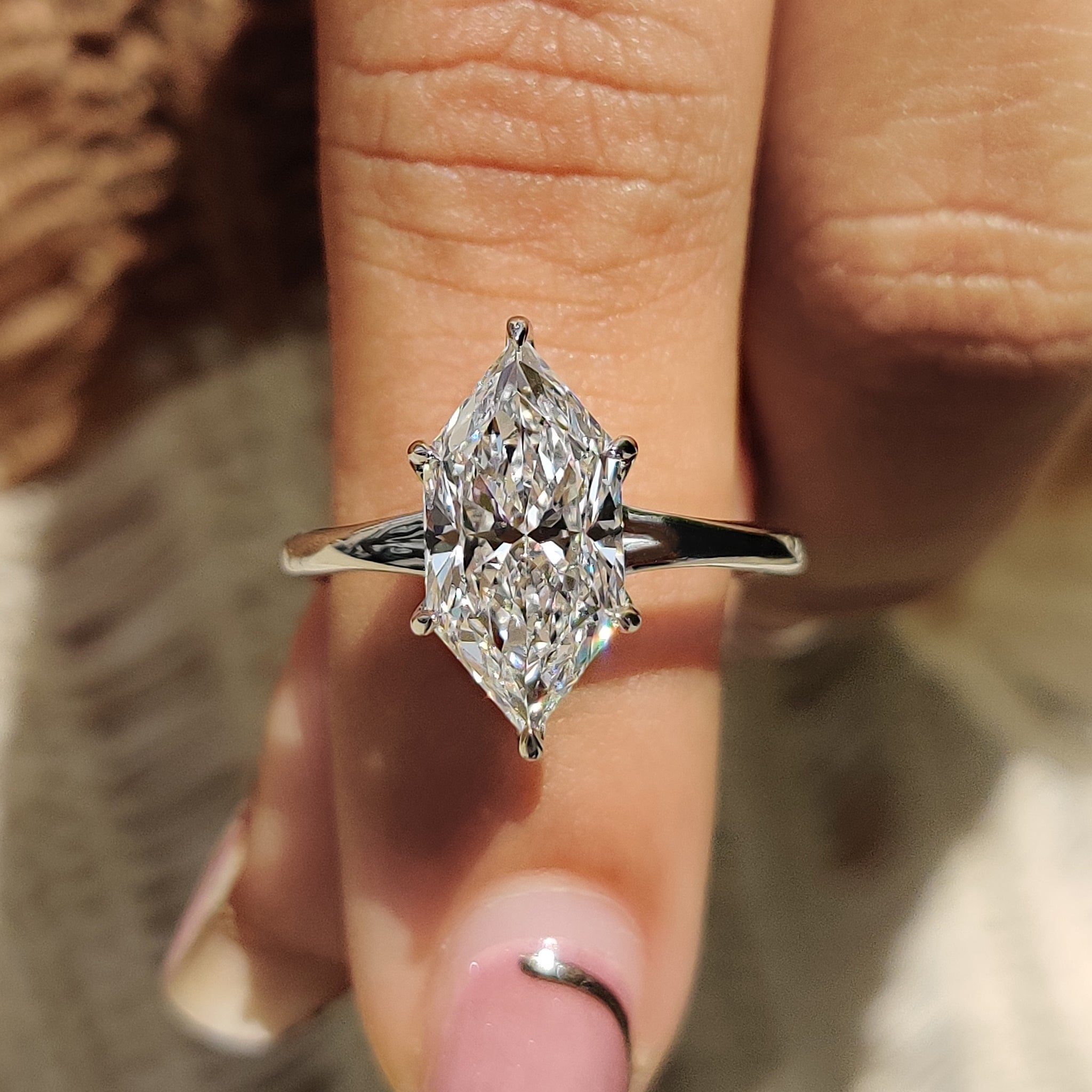 Dutch Marquise Engagement Ring In Solitaire Style Main image