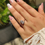 Oval Diamond Engagement Ring In Half Bezel Setting