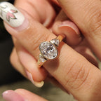 Oval Bezel Engagement Ring With Trillion Side Stone