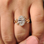 Nature Inspired Oval Diamond Engagement Ring