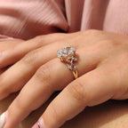 Nature Inspired Oval Diamond Engagement Ring